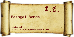 Pozsgai Bence névjegykártya